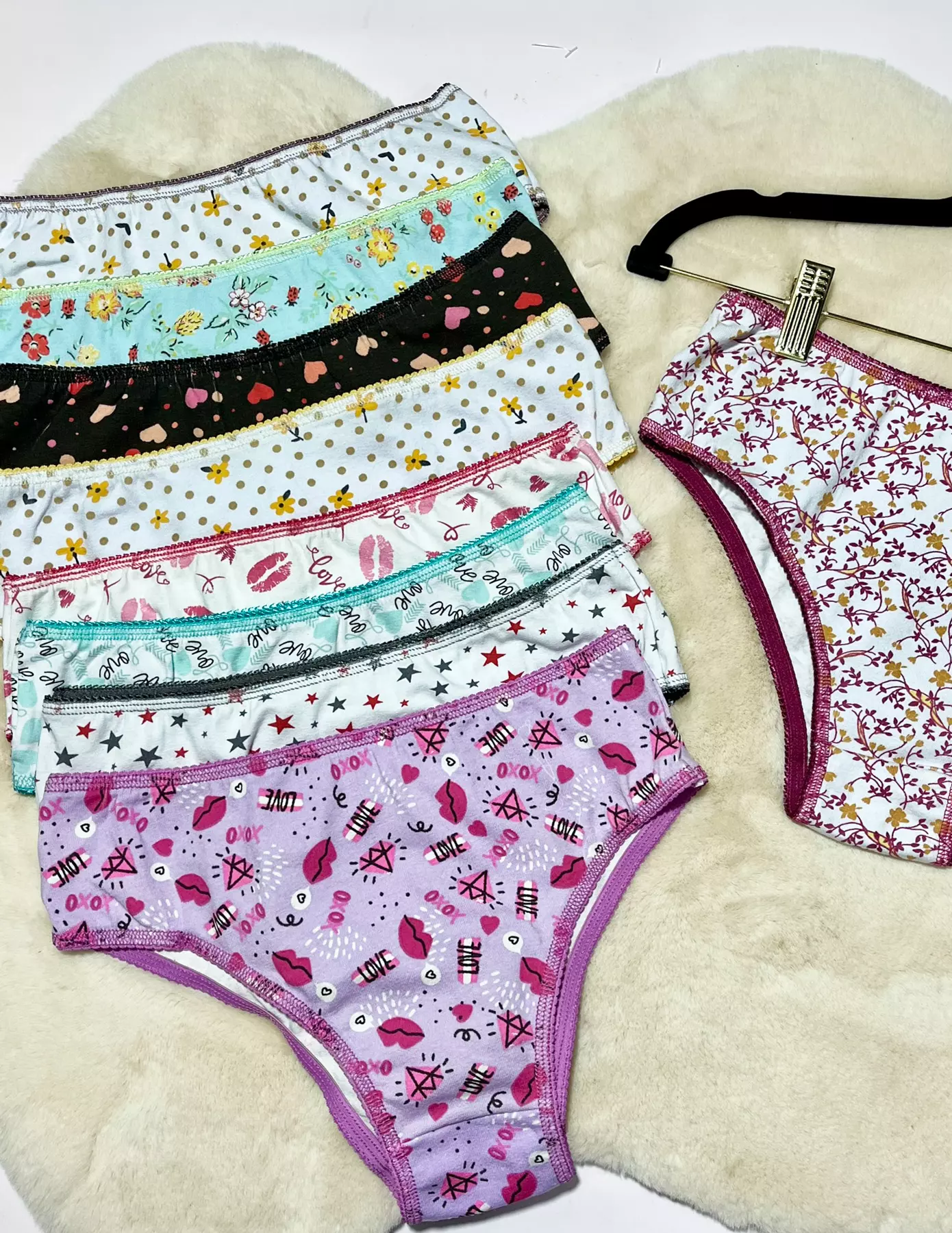 Calcinha de Algodão Estampado Cintura Alta Conforto TJ Vip