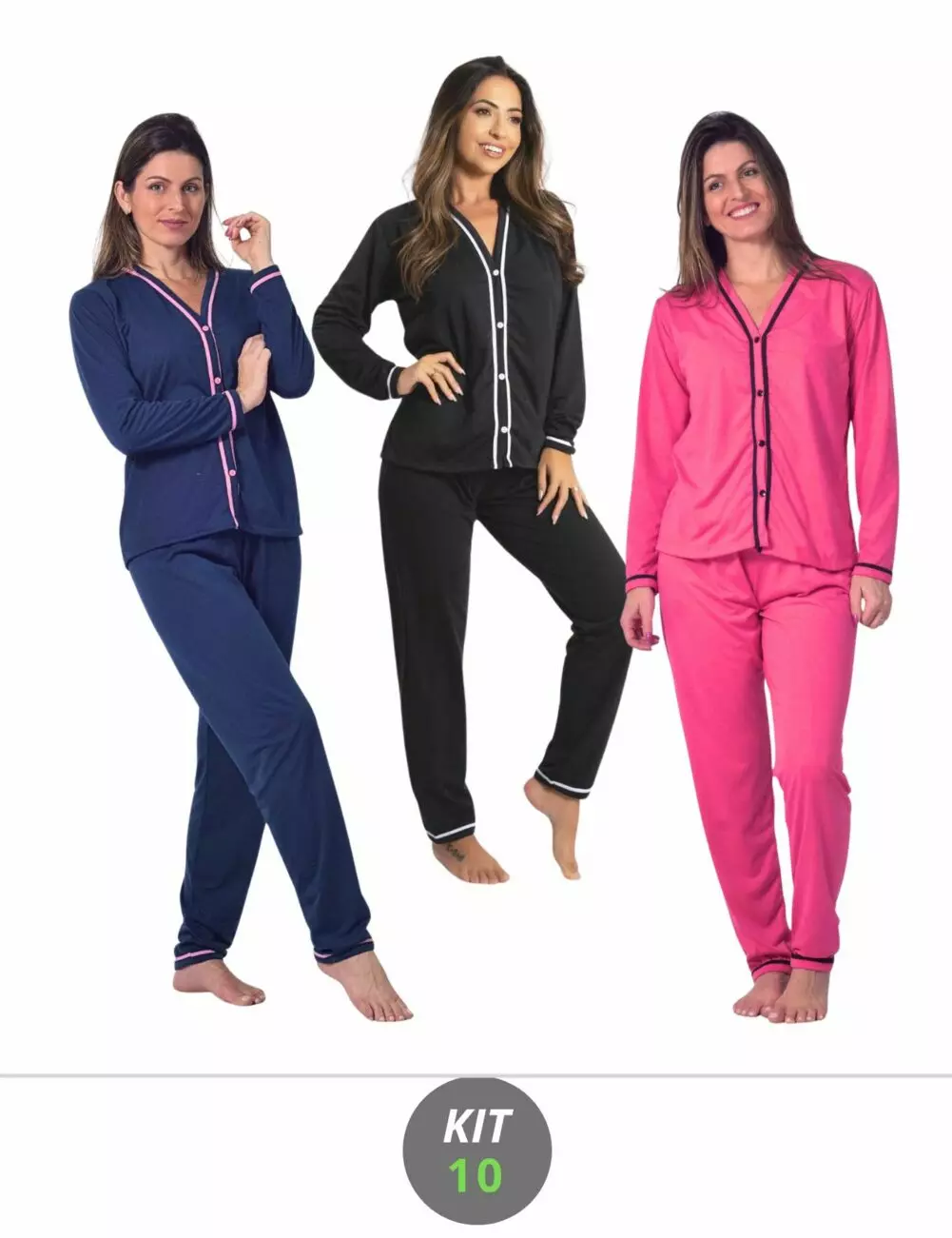 kit 10 pijamas americano