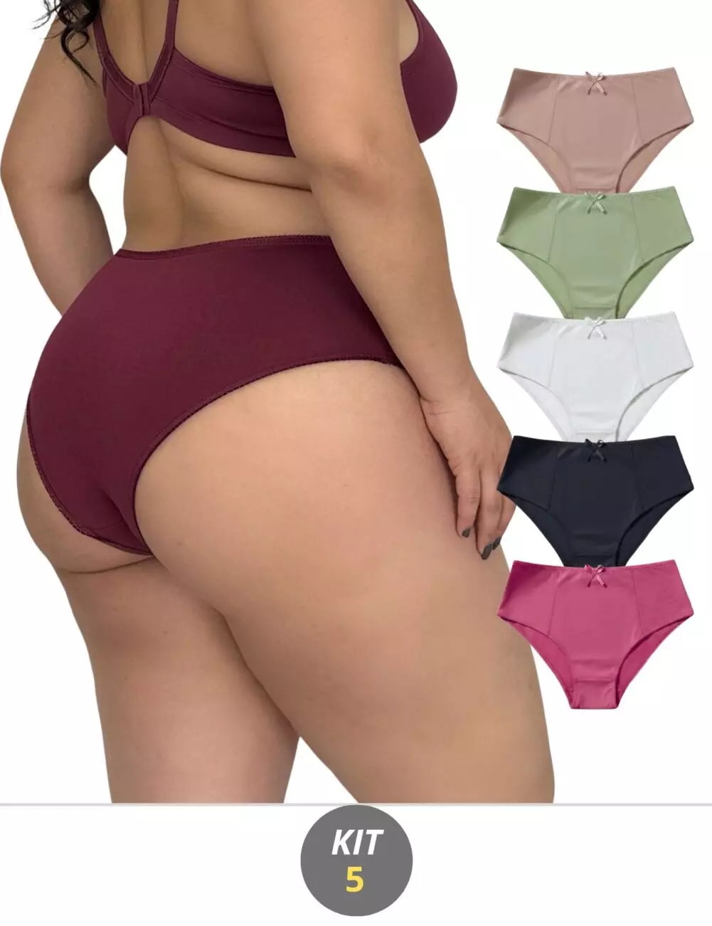 kit 5 calcola plus size confort microfibra