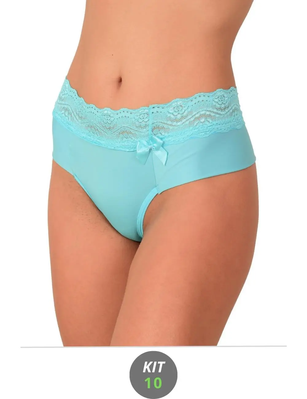 Kit 10 Calcinhas De Microfibra Com Renda Fio Duplo – K10-TGSMF006