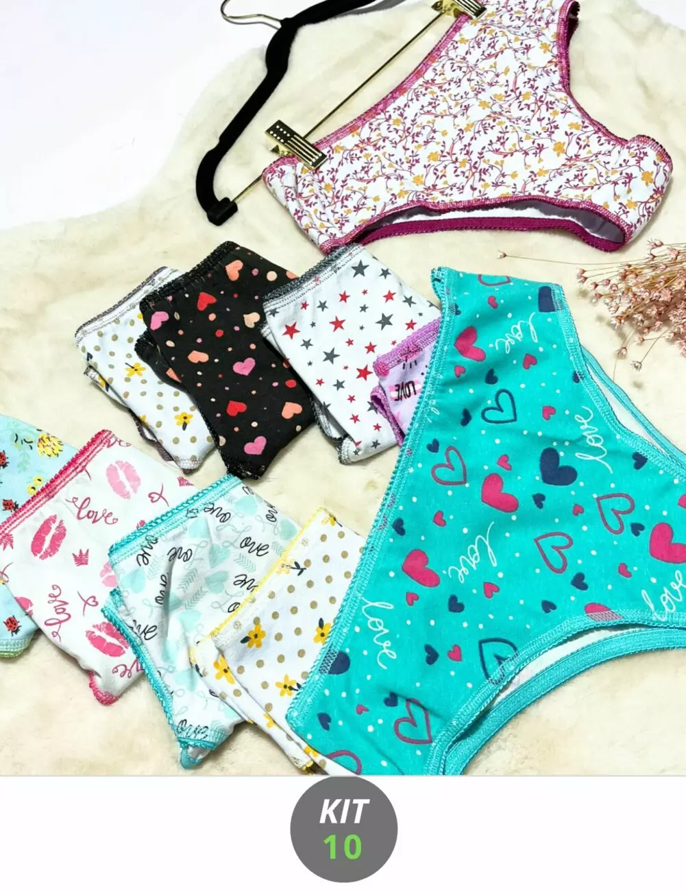 Calcinhas cotton estampado Cintura Alta