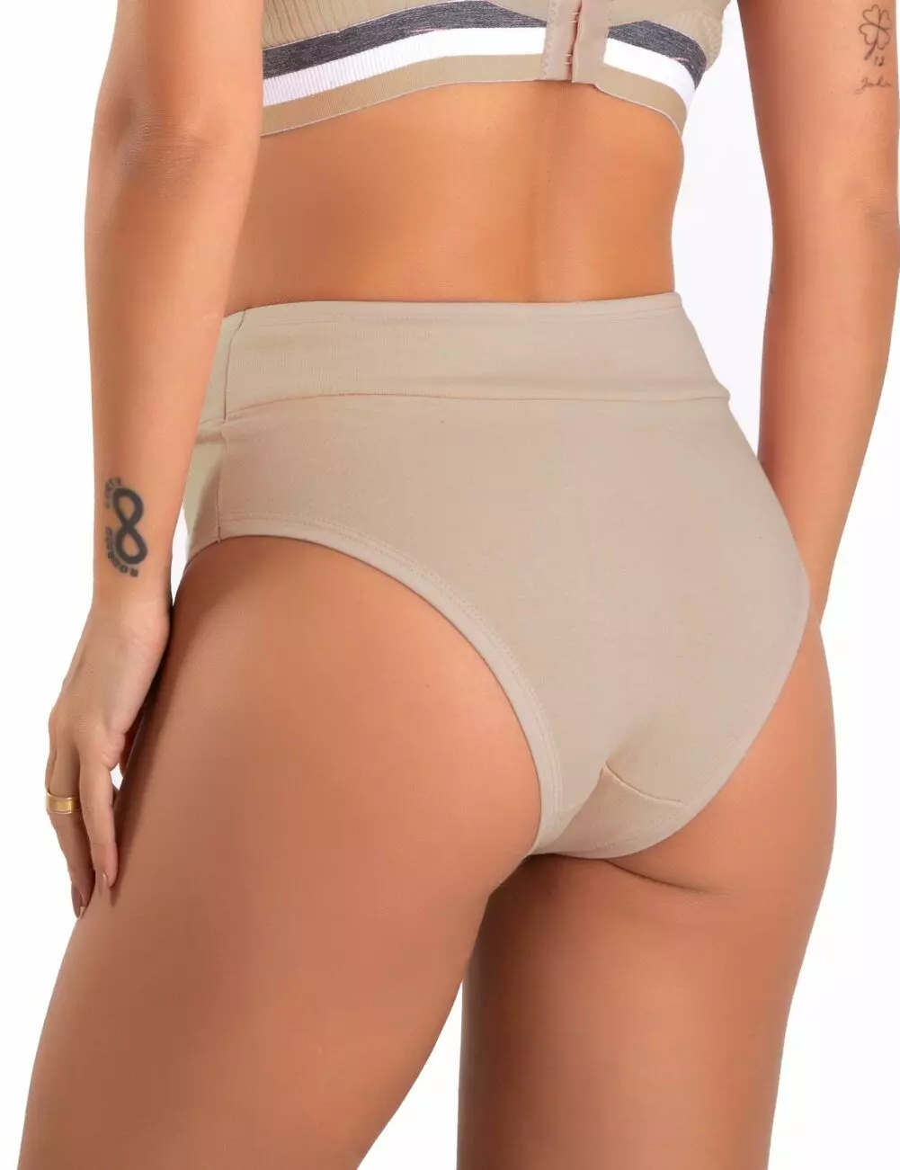 Calcinha Algodao conforto chocolate costas