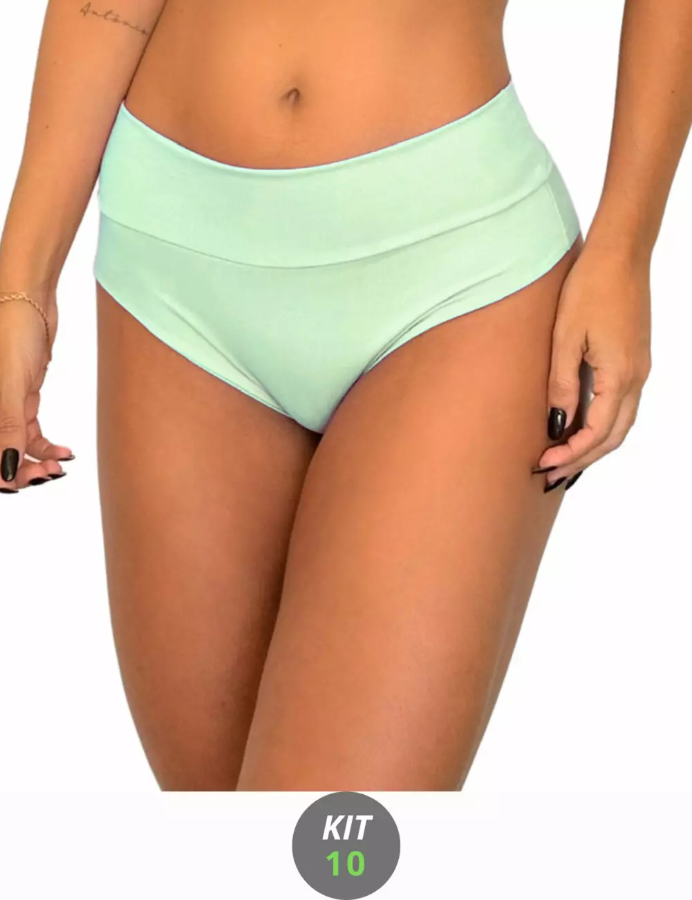 Kit 10 Calcinha Microfibra cós e Fio Duplo