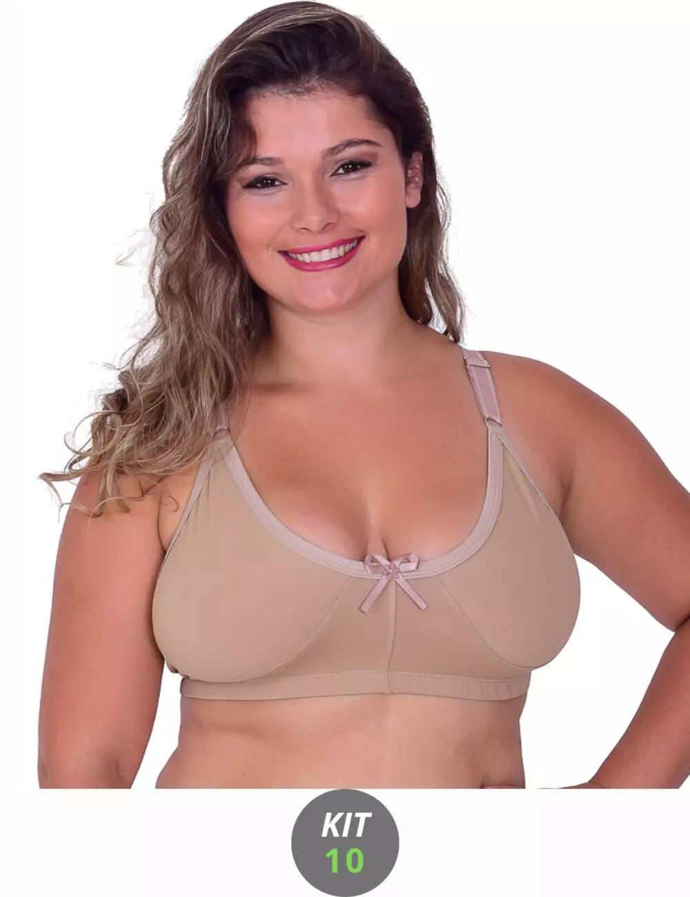 kit 10 sutiã plus Size sem bojo