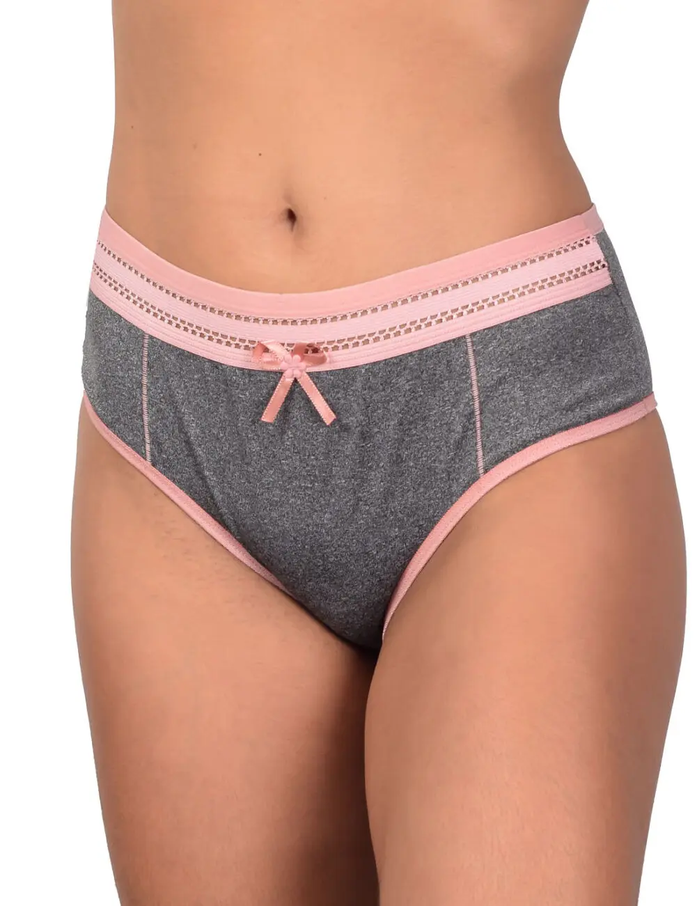 CALCINHA CINTURA ALTA MICROFIBRA MESCLA - CALMF008