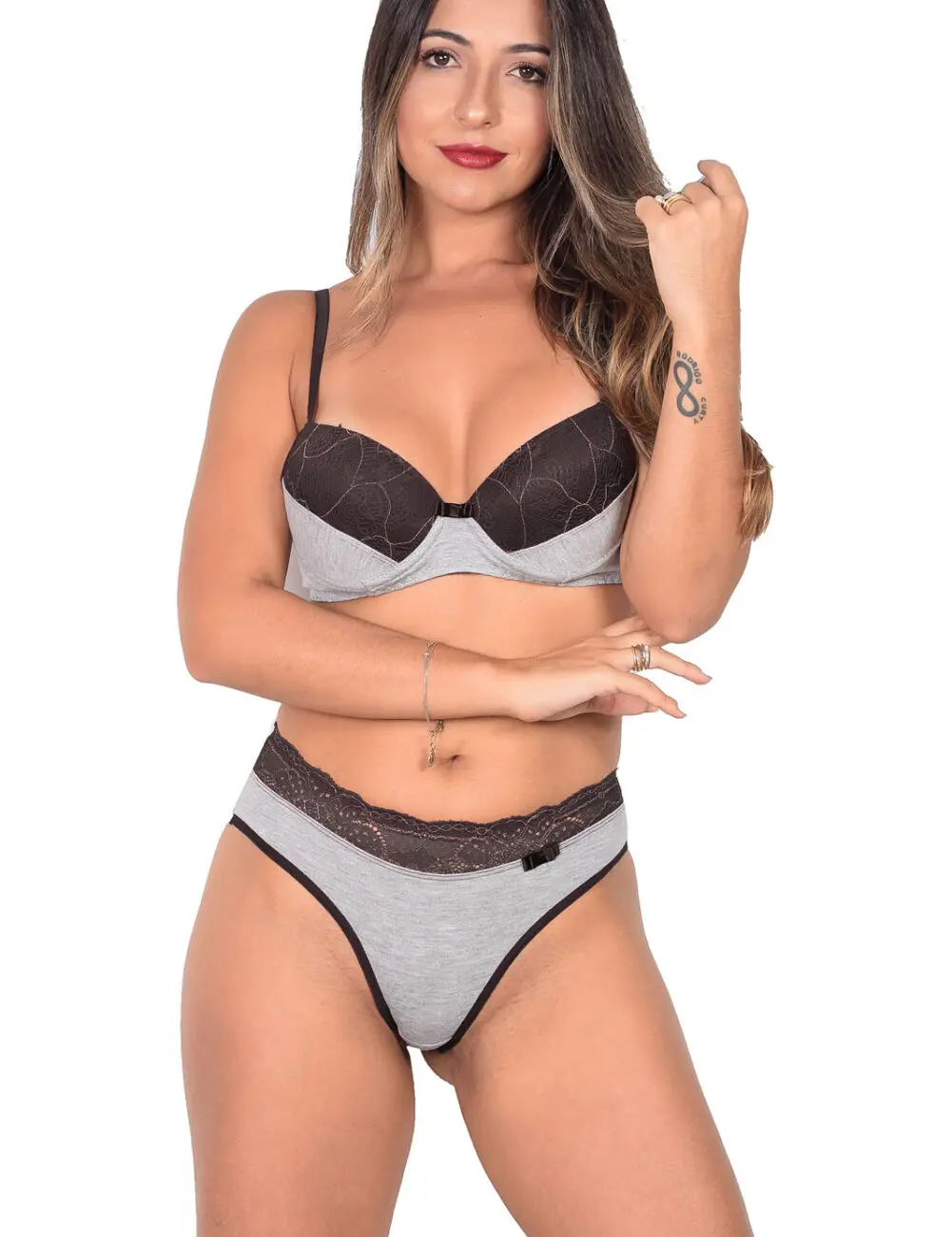 CONJUNTO MESCLA FIO DUPLO COM RENDA - CJBLY001